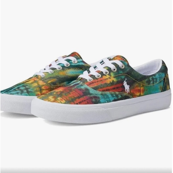 POLO Ralph Lauren Keaton tye dye men’s canvas sneaker new size 10 - Picture 1 of 6